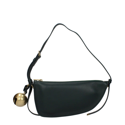 Green Leather Shoulder Bag - Élégance Sélective