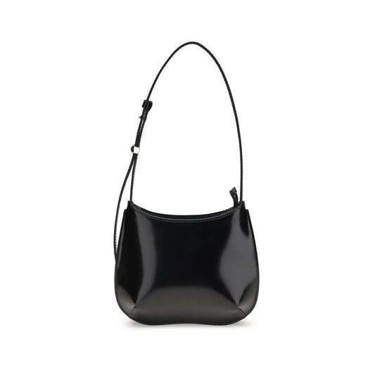 Black Calf Leather Bos Taurus Shoulder Bag - Élégance Sélective