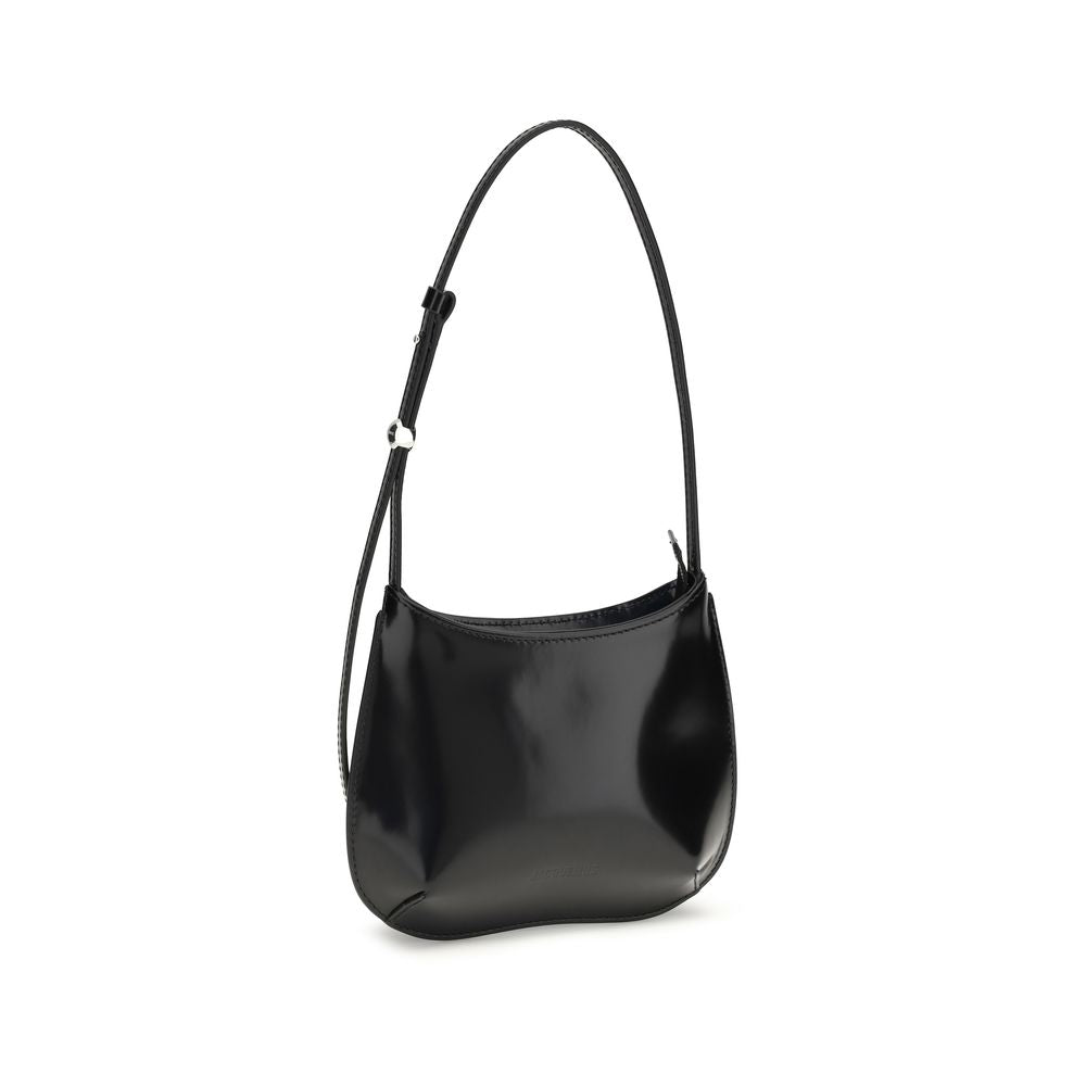 Black Calf Leather Bos Taurus Shoulder Bag - Élégance Sélective