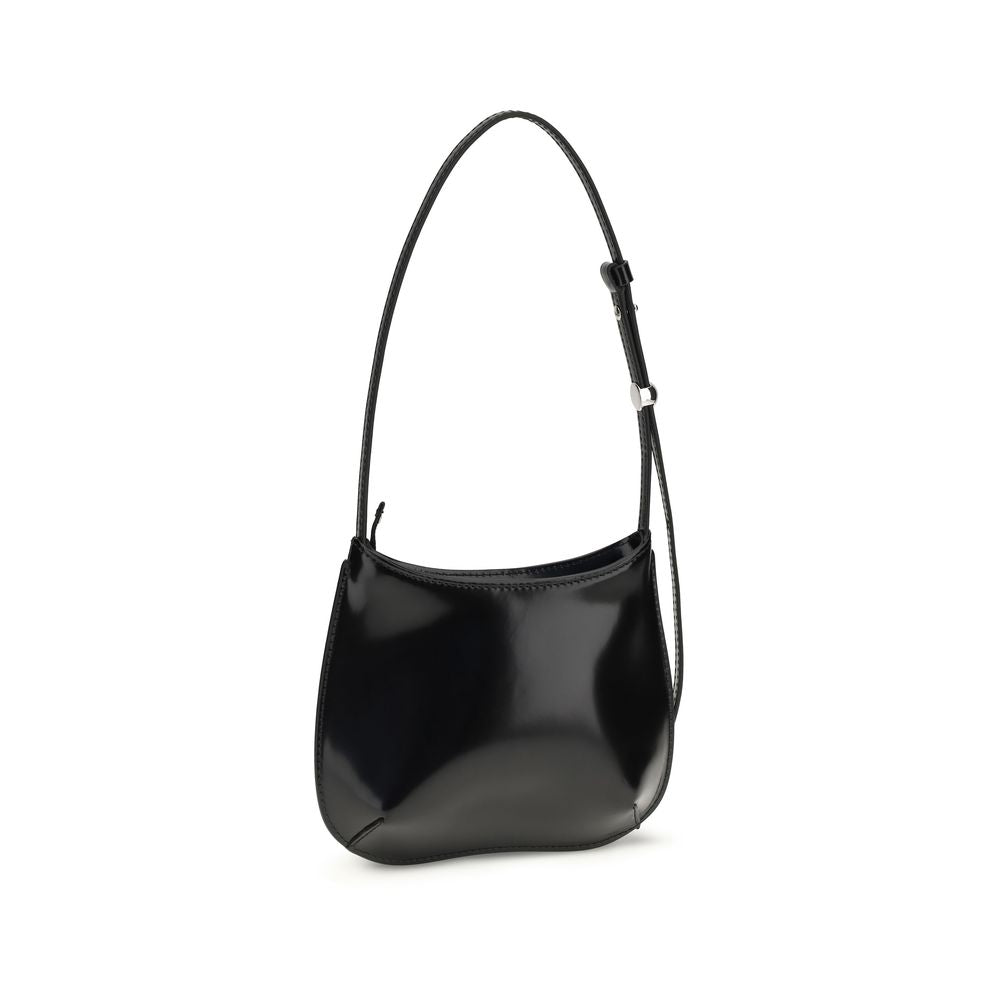 Black Calf Leather Bos Taurus Shoulder Bag - Élégance Sélective