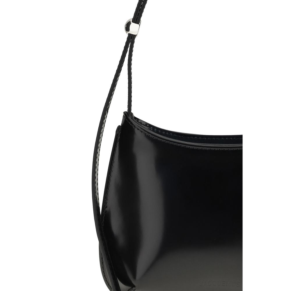 Black Calf Leather Bos Taurus Shoulder Bag - Élégance Sélective