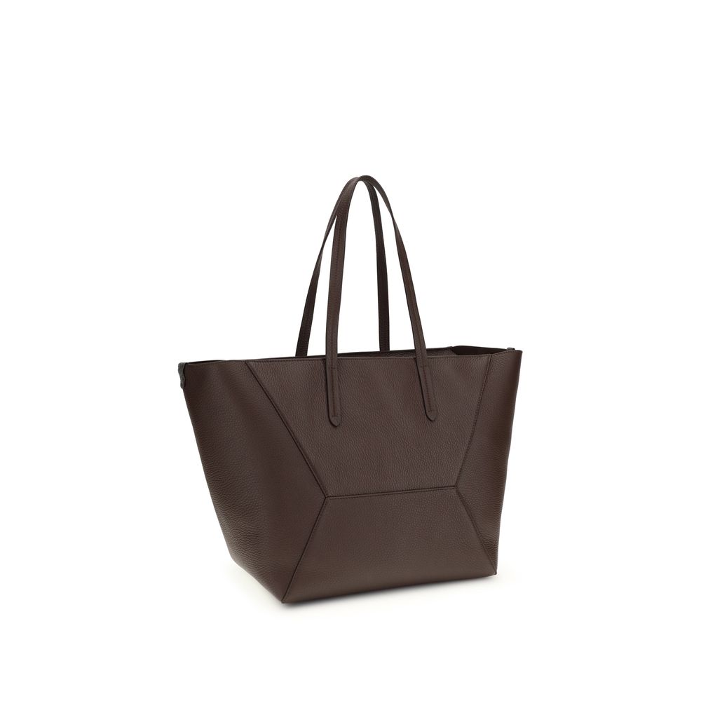 Brown Calf Leather Bos Taurus Shoulder Bag - Élégance Sélective