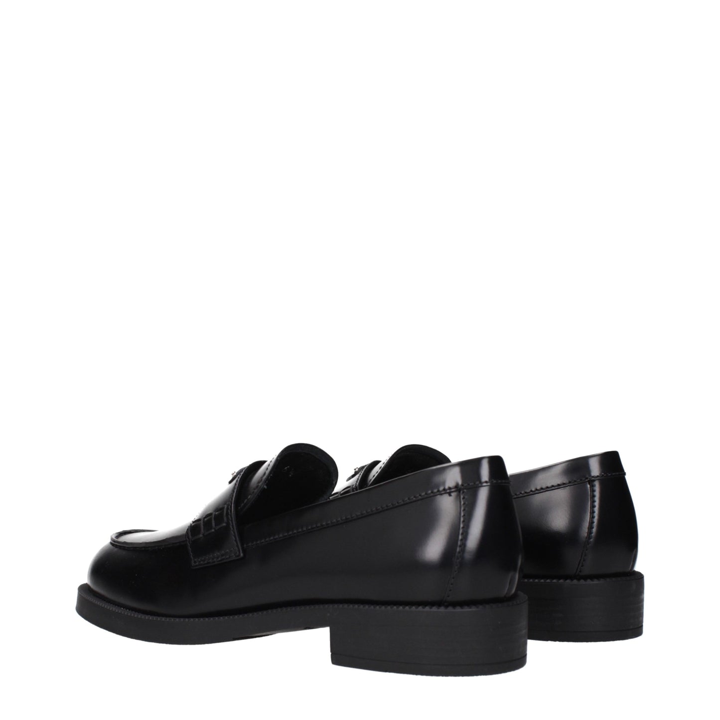 Black Leather Slip-On Loafers - Élégance Sélective