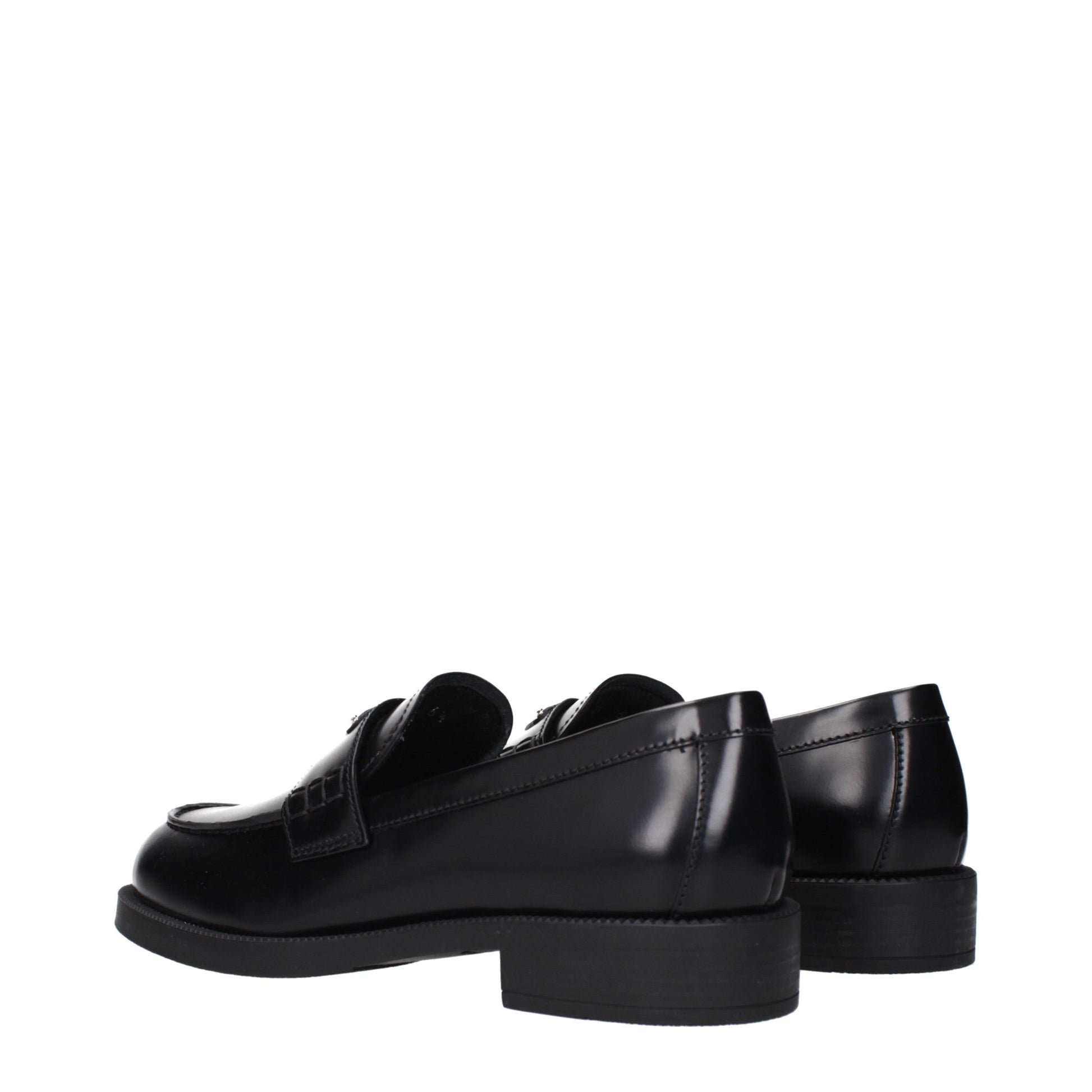 Black Leather Slip-On Loafers - Élégance Sélective