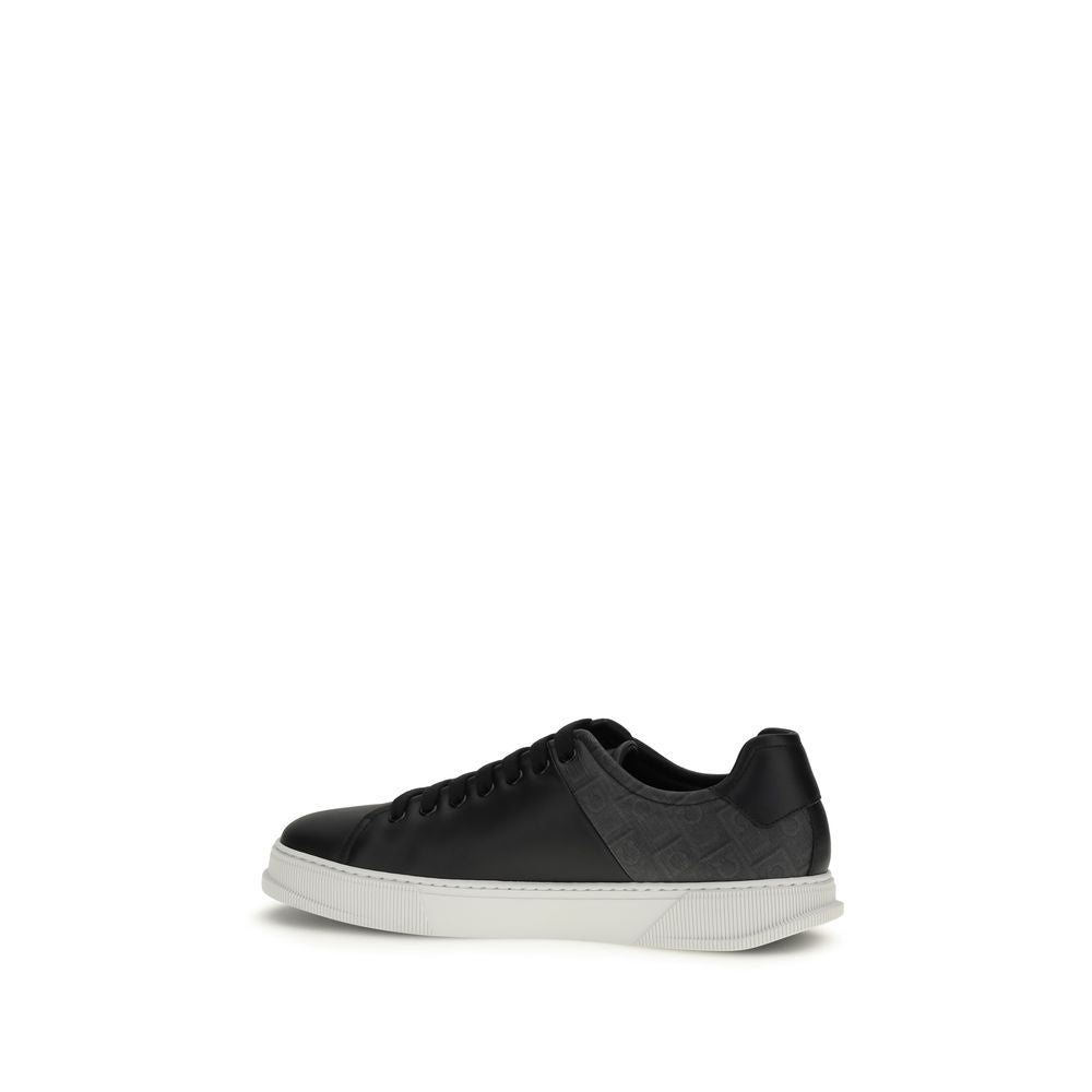 Black Calf Leather Bos Taurus Low Top Sneakers - Élégance Sélective