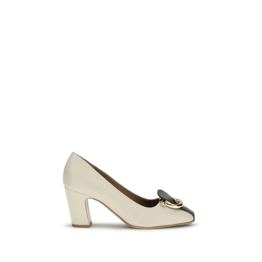 Beige Calf Leather Bos Taurus High Heel Pumps - Élégance Sélective