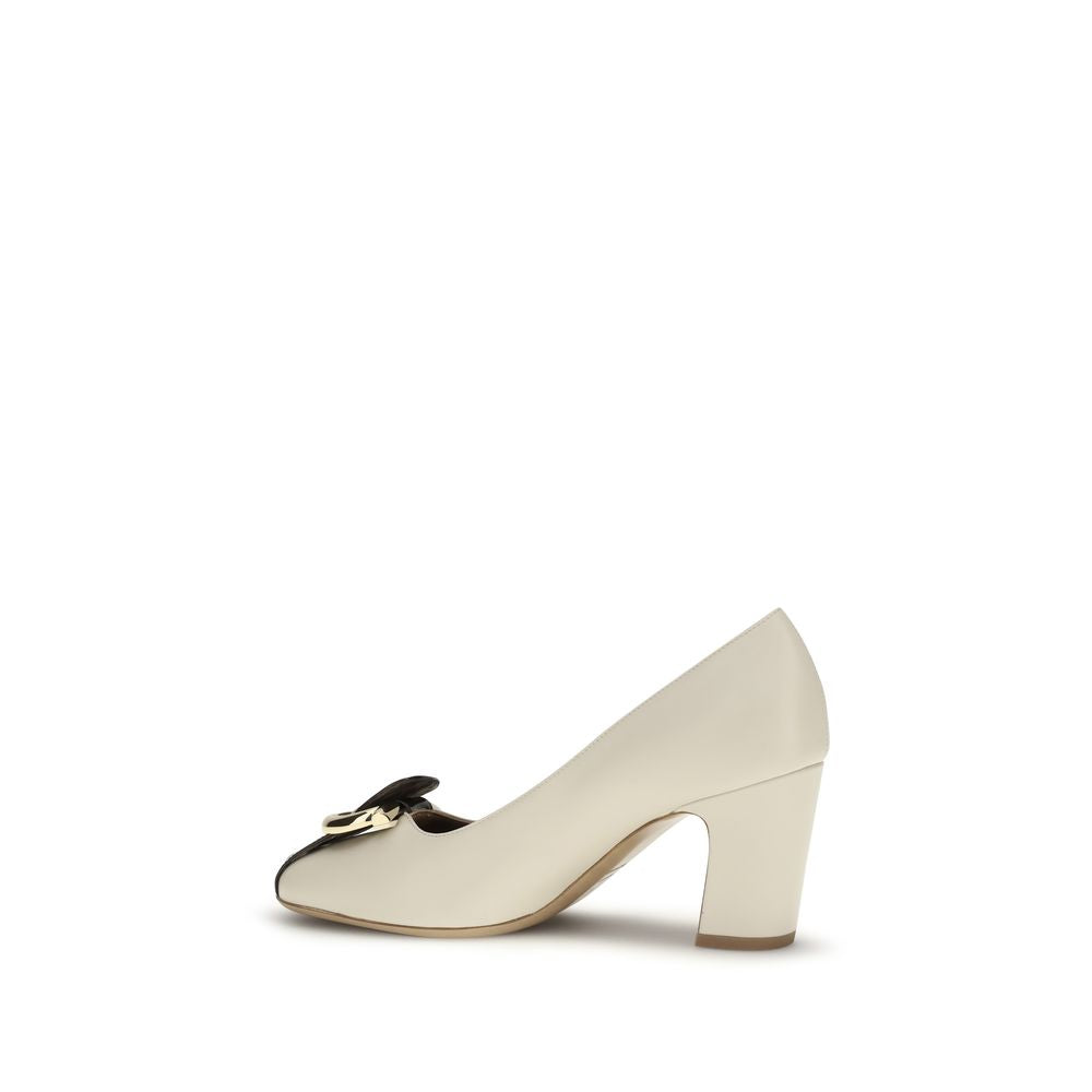 Beige Calf Leather Bos Taurus High Heel Pumps - Élégance Sélective