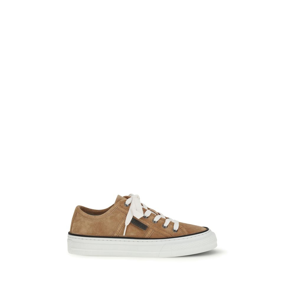 Beige Calf Leather Bos Taurus Low Top Sneakers - Élégance Sélective