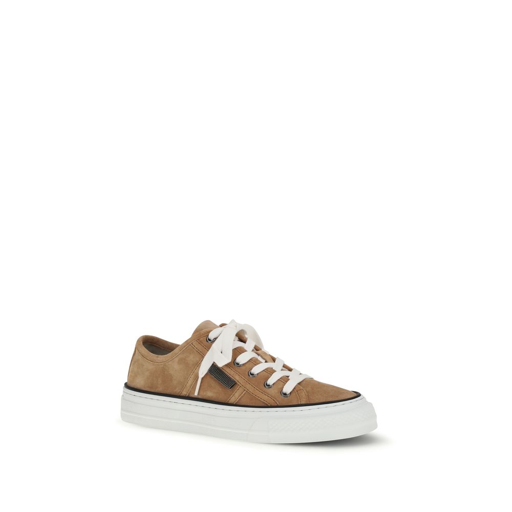Beige Calf Leather Bos Taurus Low Top Sneakers - Élégance Sélective