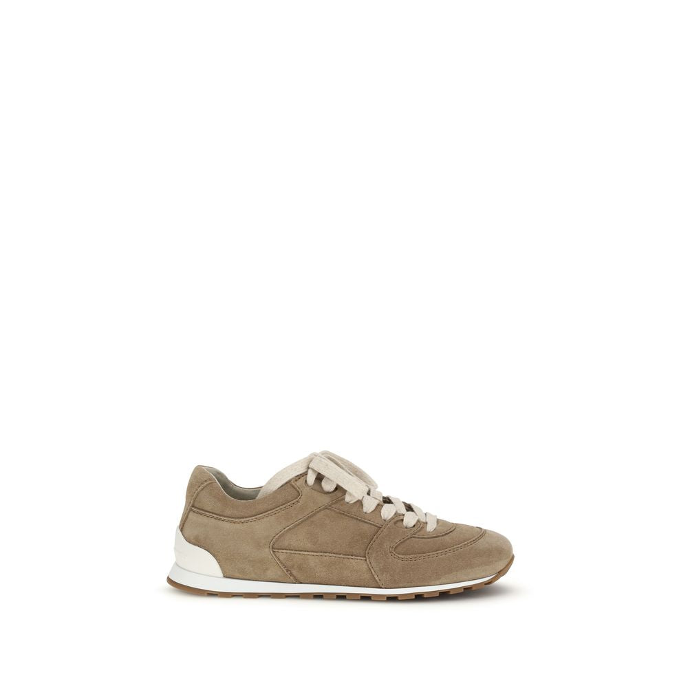 Beige Calf Leather Bos Taurus Low Top Sneakers - Élégance Sélective