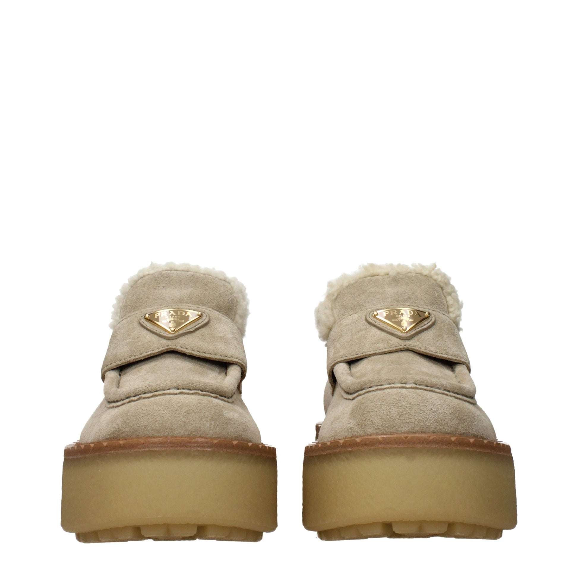 Beige Leather Platform Loafers - Élégance Sélective