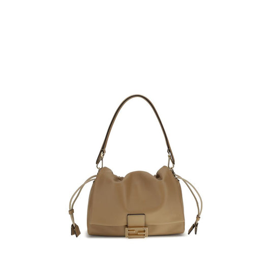 Beige Calf Leather Bos Taurus Shoulder Bag