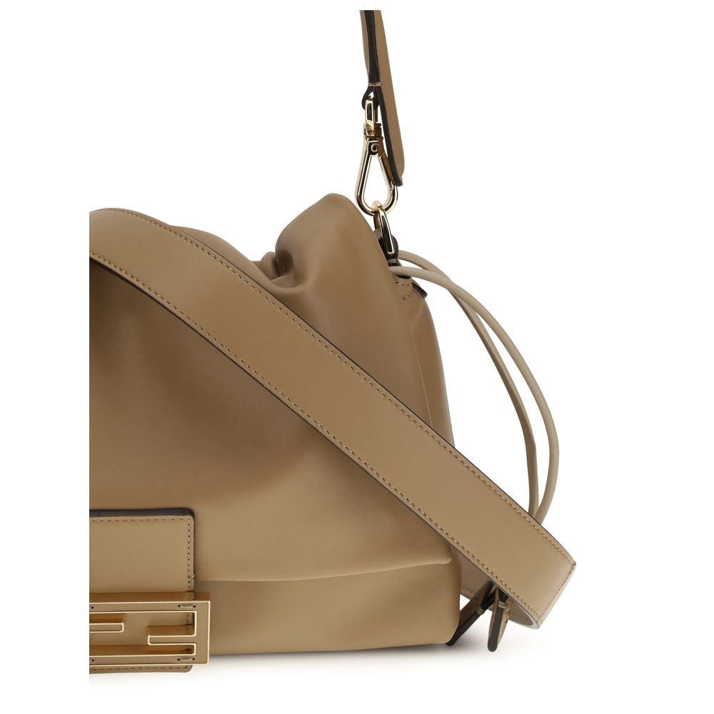 Beige Calf Leather Bos Taurus Shoulder Bag