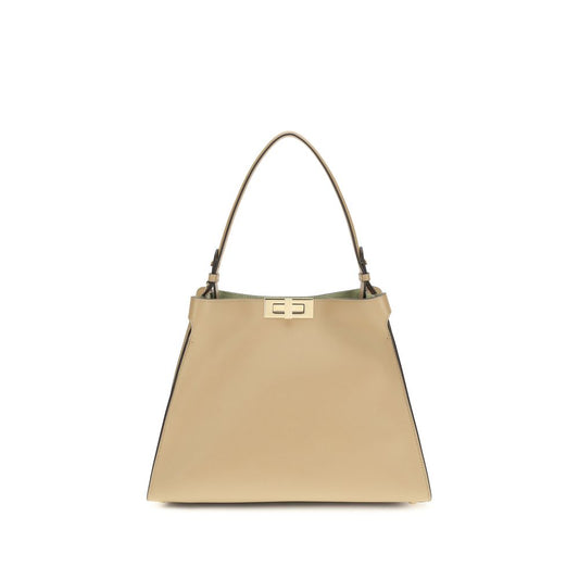 Beige Calf Leather Bos Taurus Shoulder Bag