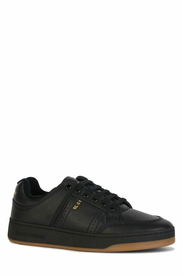 Saint Laurent Elegant Black Low-Top Leather Sneakers - Élégance Sélective
