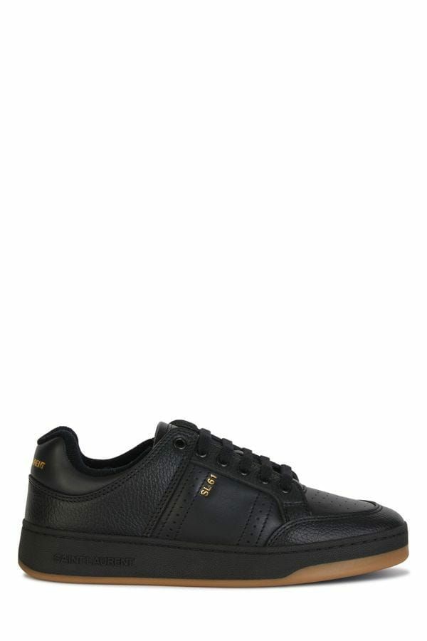 Saint Laurent Elegant Black Low-Top Leather Sneakers - Élégance Sélective