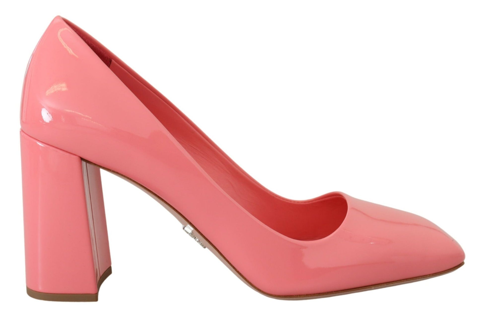 Prada Pink Patent Leather Block Heels Pumps Classic - Élégance Sélective