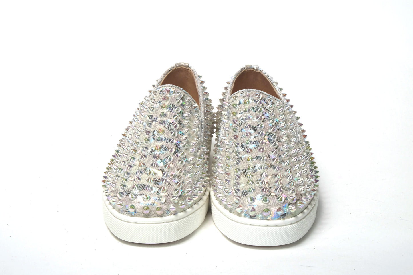 Christian Louboutin White Ab/Clear Ab Roller Boat Woman Flat Sneaker - Élégance Sélective