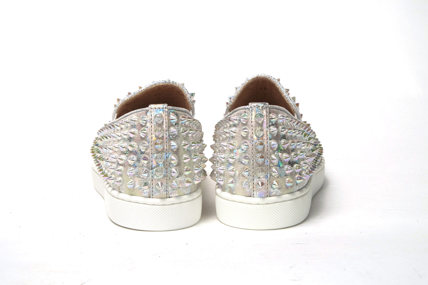Christian Louboutin White Ab/Clear Ab Roller Boat Woman Flat Sneaker - Élégance Sélective