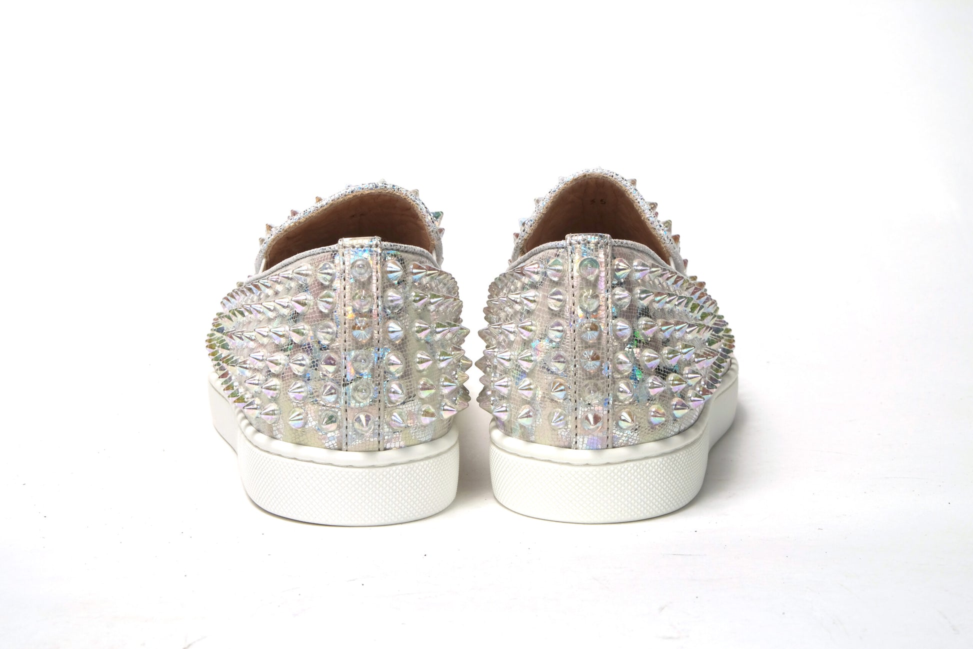 Christian Louboutin White Ab/Clear Ab Roller Boat Woman Flat Sneaker - Élégance Sélective