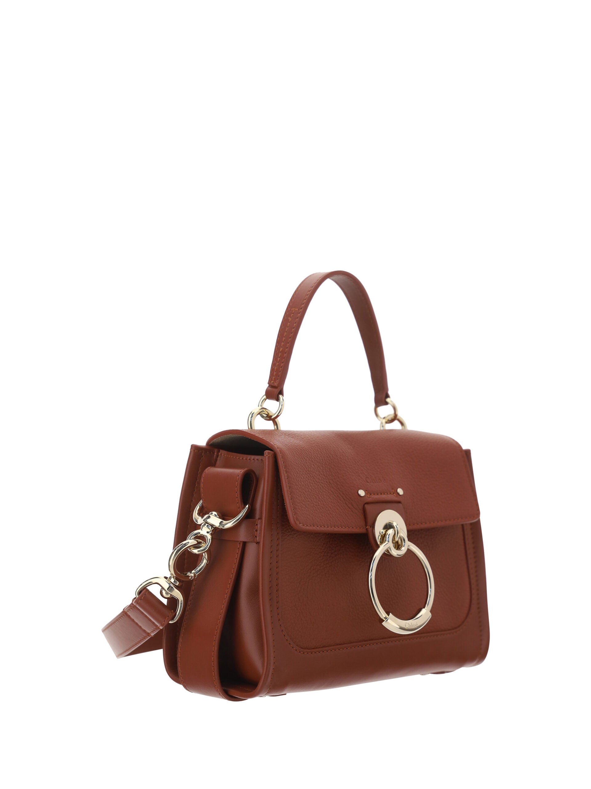 Chloé Elegant Sepia Brown Calfskin Shoulder Handbag - Élégance Sélective