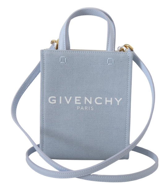 Givenchy Blue Coated Canvas Vertical Cloud Mini Shoulder Bag - Élégance Sélective