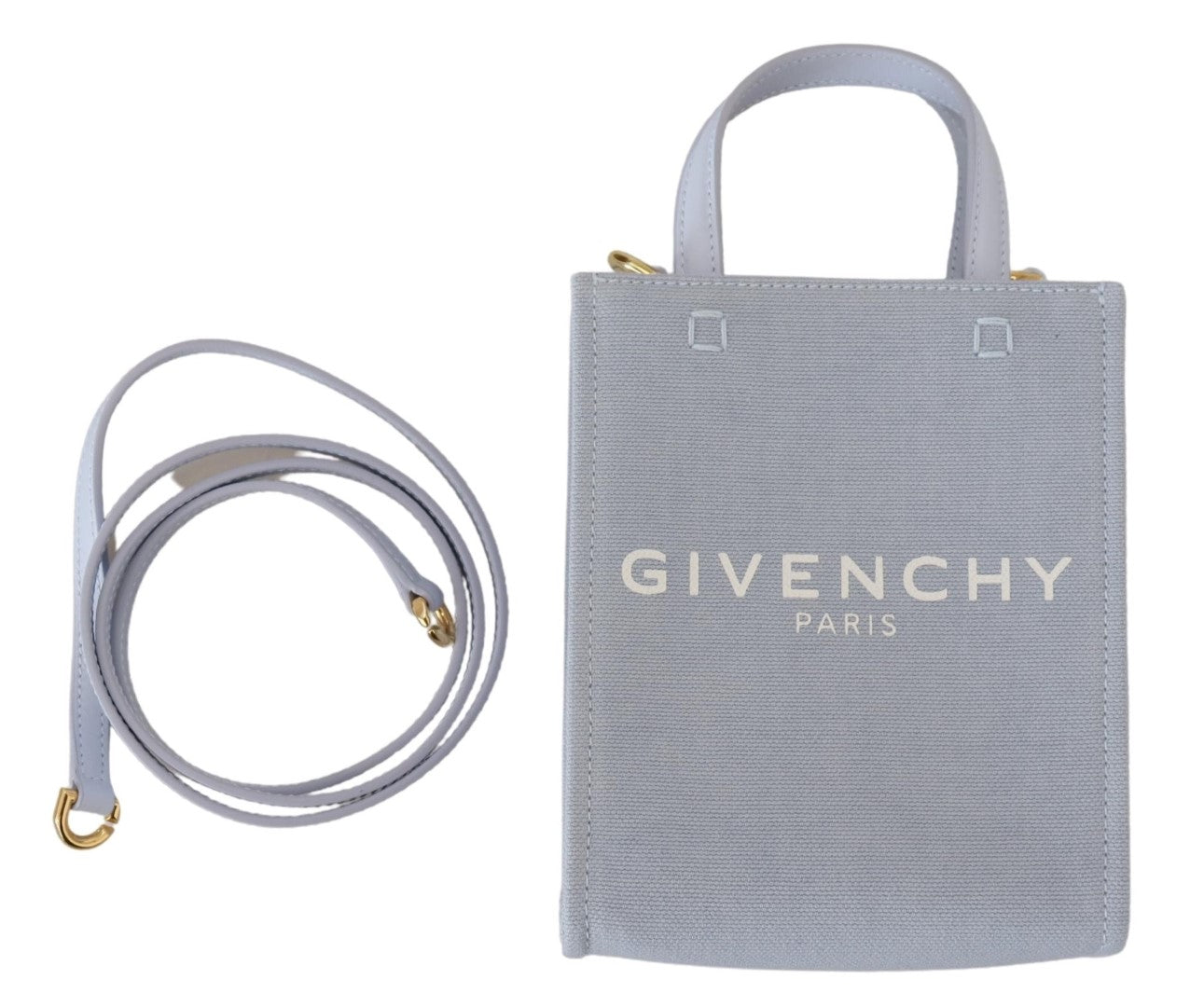 Givenchy Blue Coated Canvas Vertical Cloud Mini Shoulder Bag - Élégance Sélective