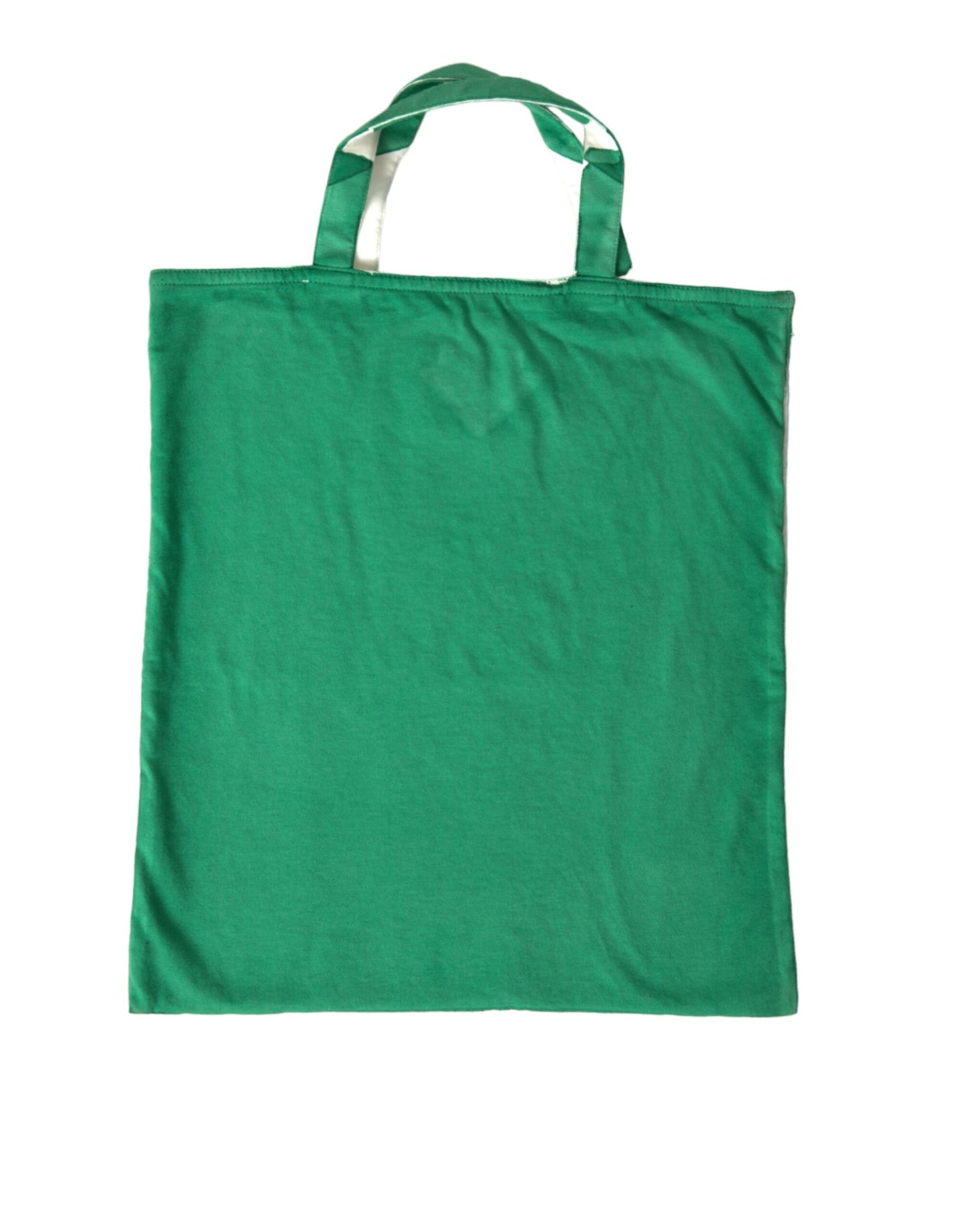 Prada Green Jersey Fabric Logo Shoulder Shopping Tote Shopping Bag - Élégance Sélective