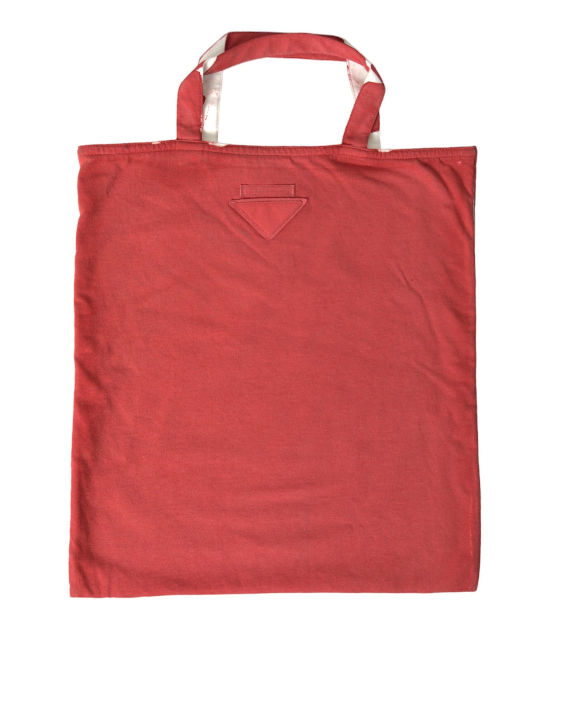 Prada Red Jersey Fabric Logo Shoulder Shopping Tote Bag - Élégance Sélective