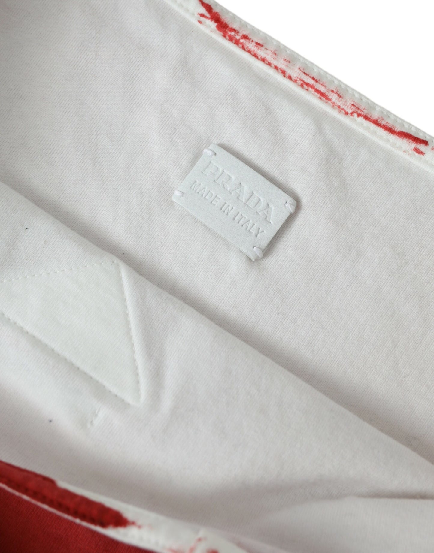 Prada Red Jersey Fabric Logo Shoulder Shopping Tote Bag - Élégance Sélective