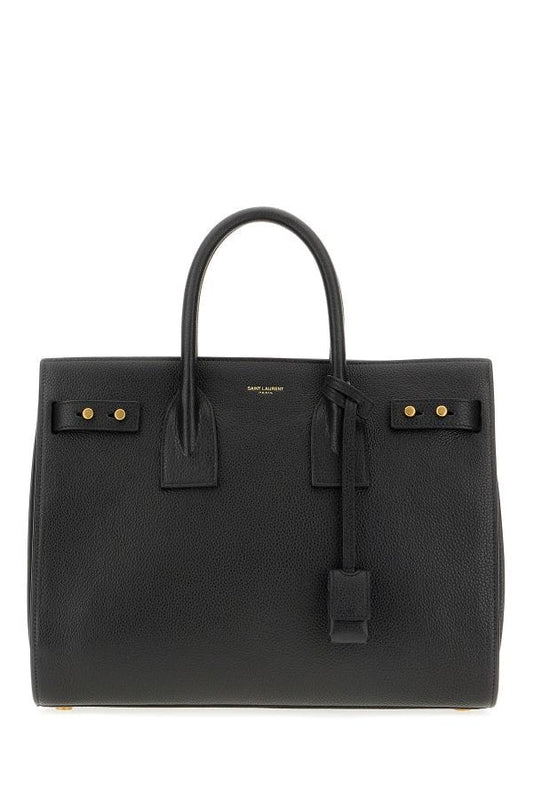 Saint Laurent Black Calf Leather Sac De Jour Handbag - Élégance Sélective