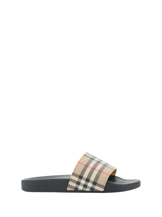 Burberry Brown Rubber Slides Sandals - Élégance Sélective