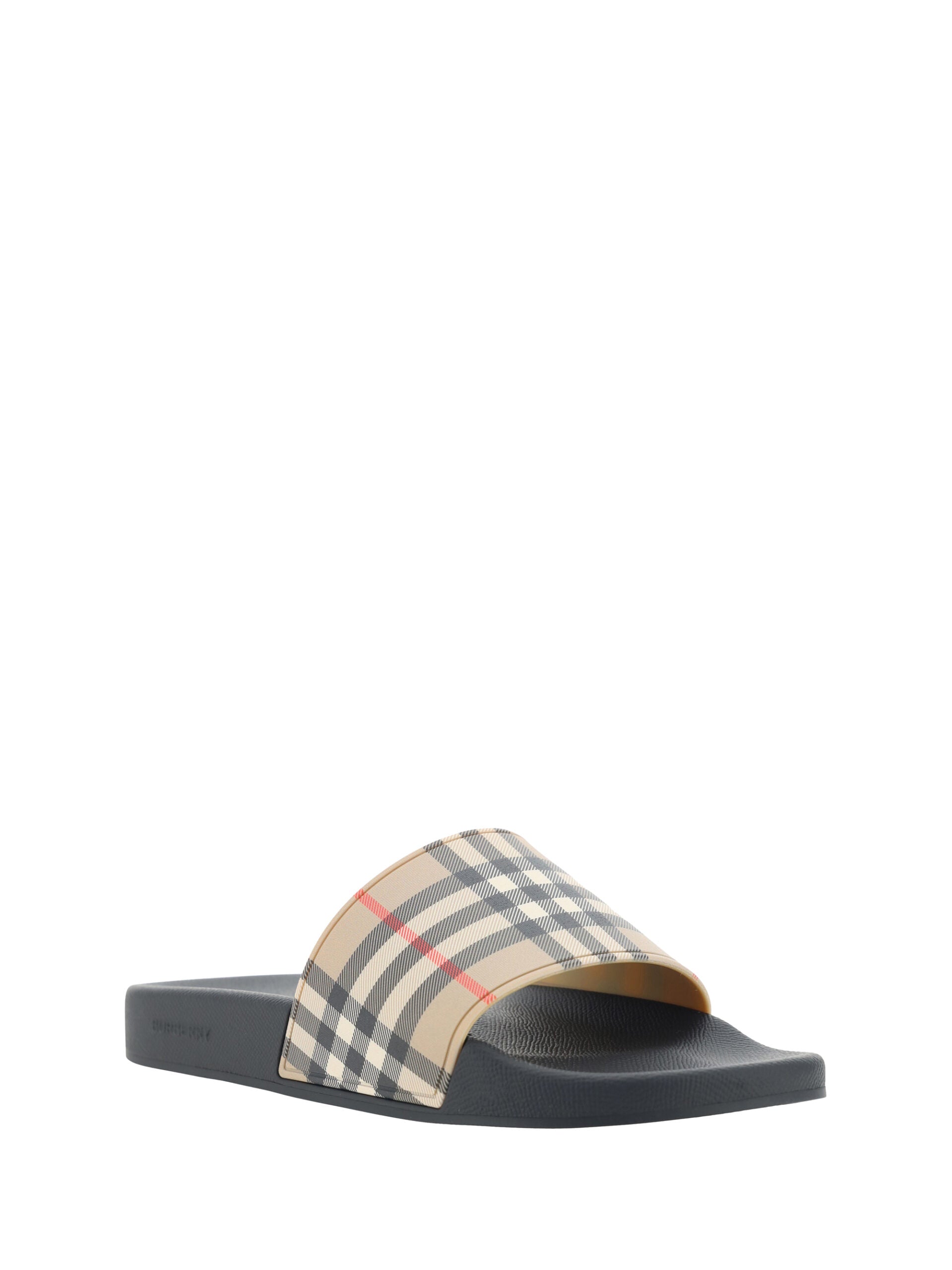Burberry Brown Rubber Slides Sandals - Élégance Sélective