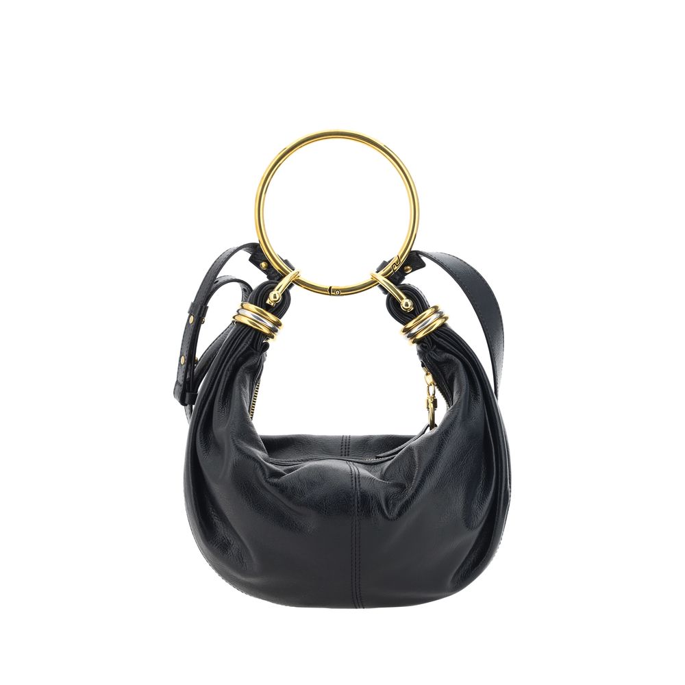 Black Calf Leather Bos Taurus Handbag - Élégance Sélective