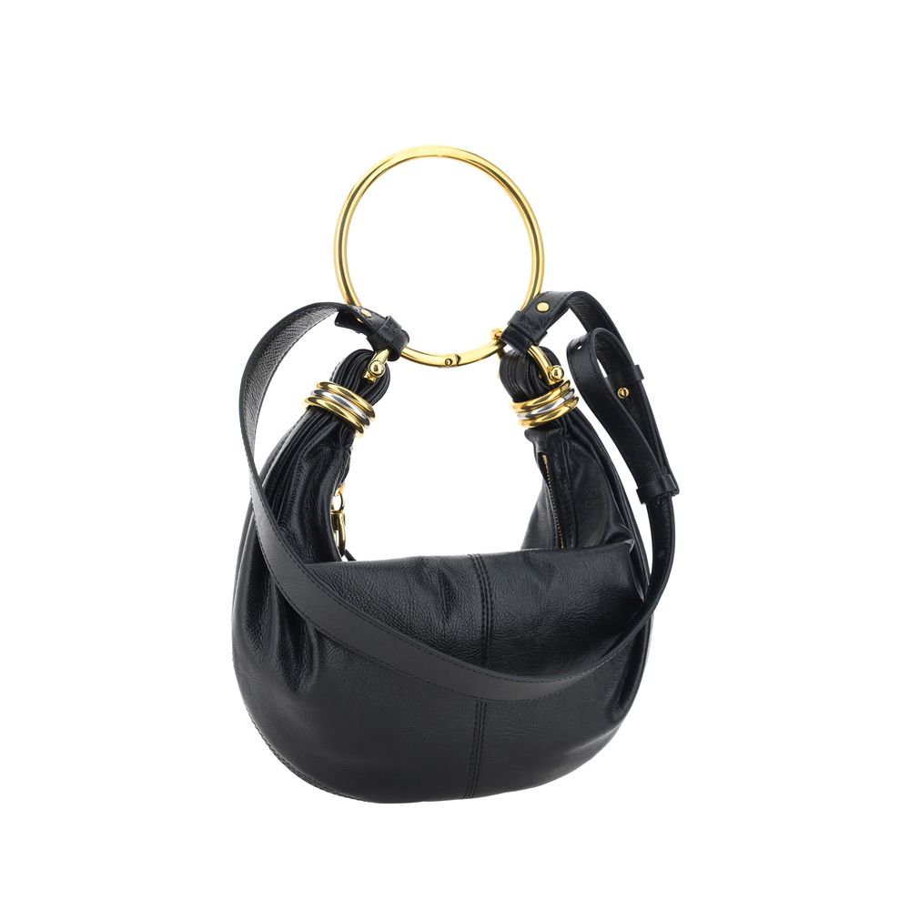 Black Calf Leather Bos Taurus Handbag - Élégance Sélective
