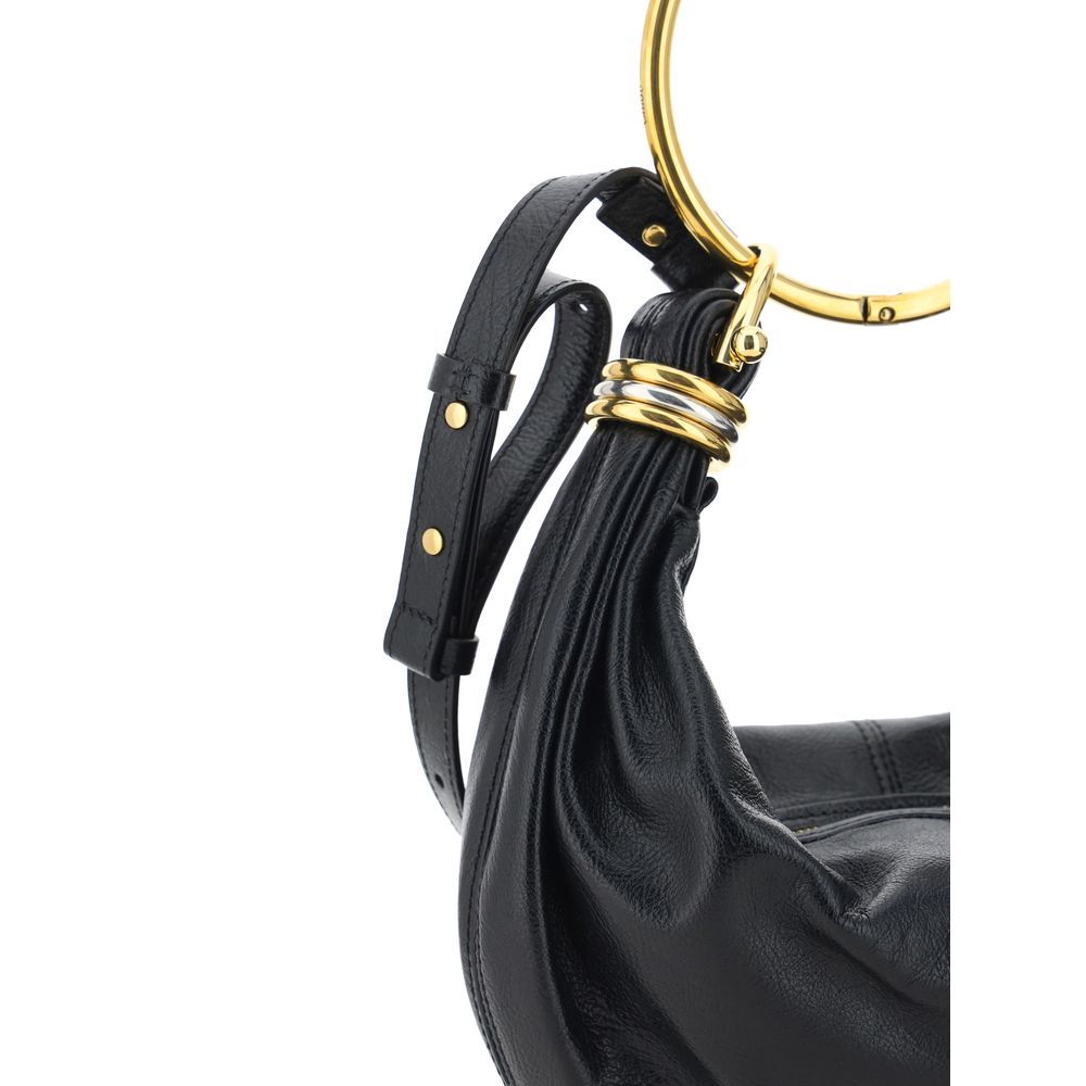 Black Calf Leather Bos Taurus Handbag - Élégance Sélective