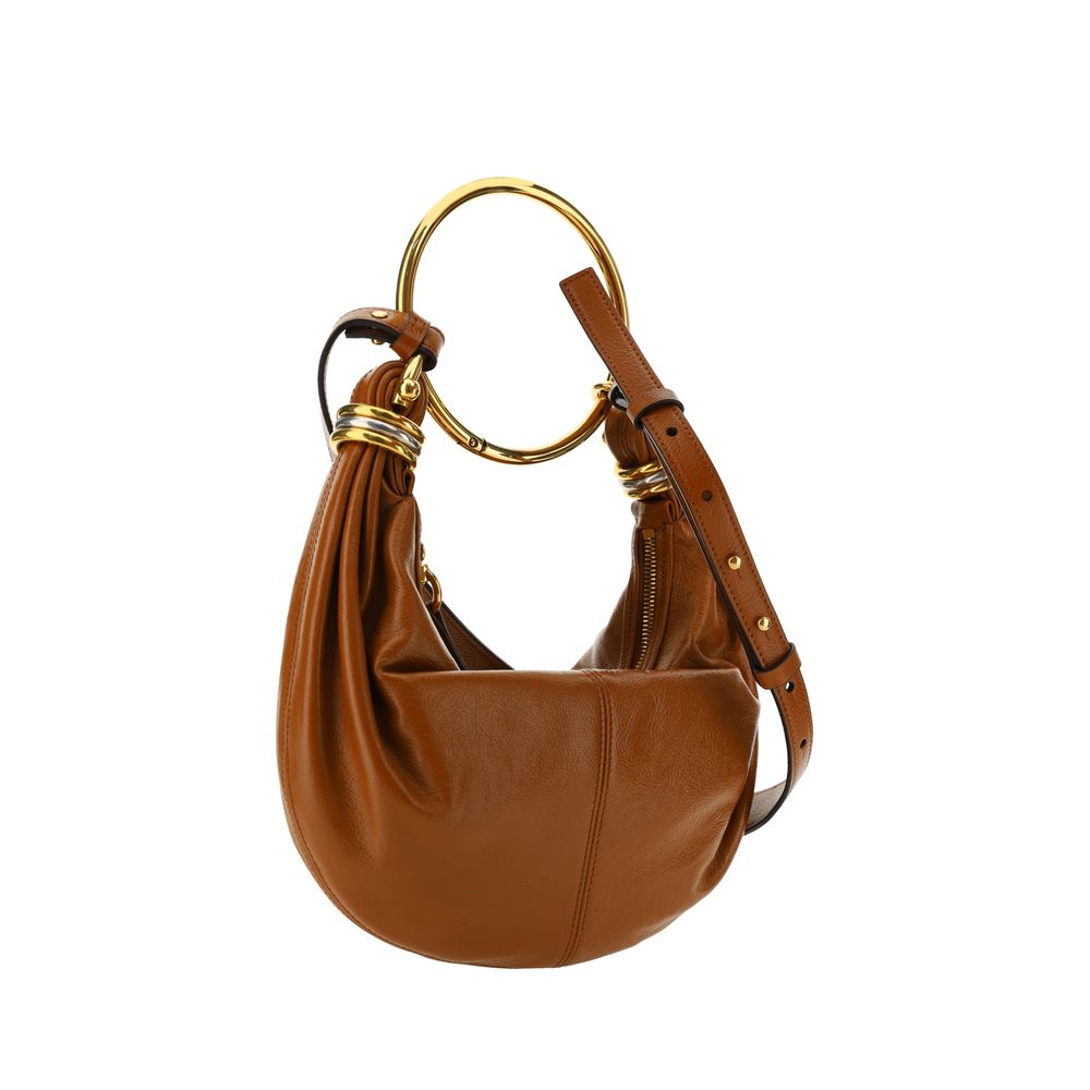 Brown Calf Leather Bos Taurus Handbag - Élégance Sélective