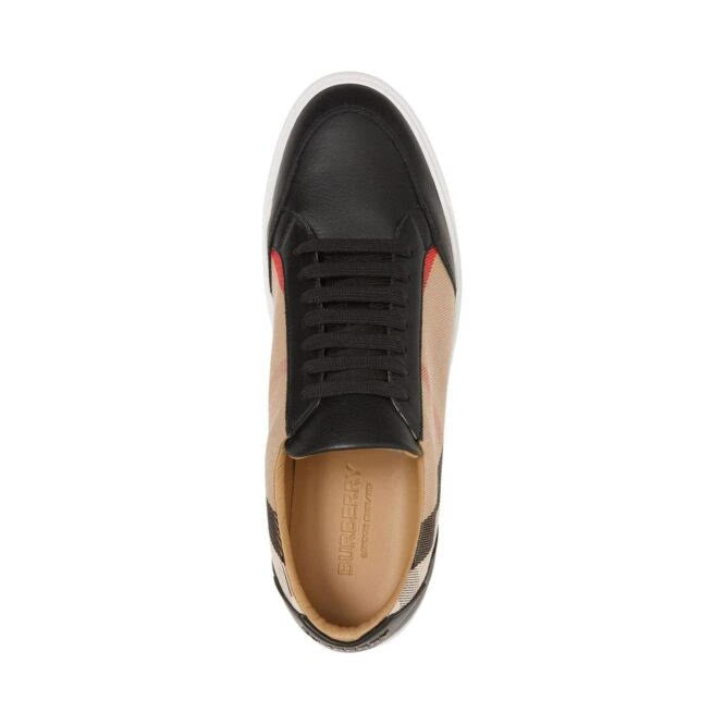 Burberry Black Leather New Salmond Sneakers - Élégance Sélective