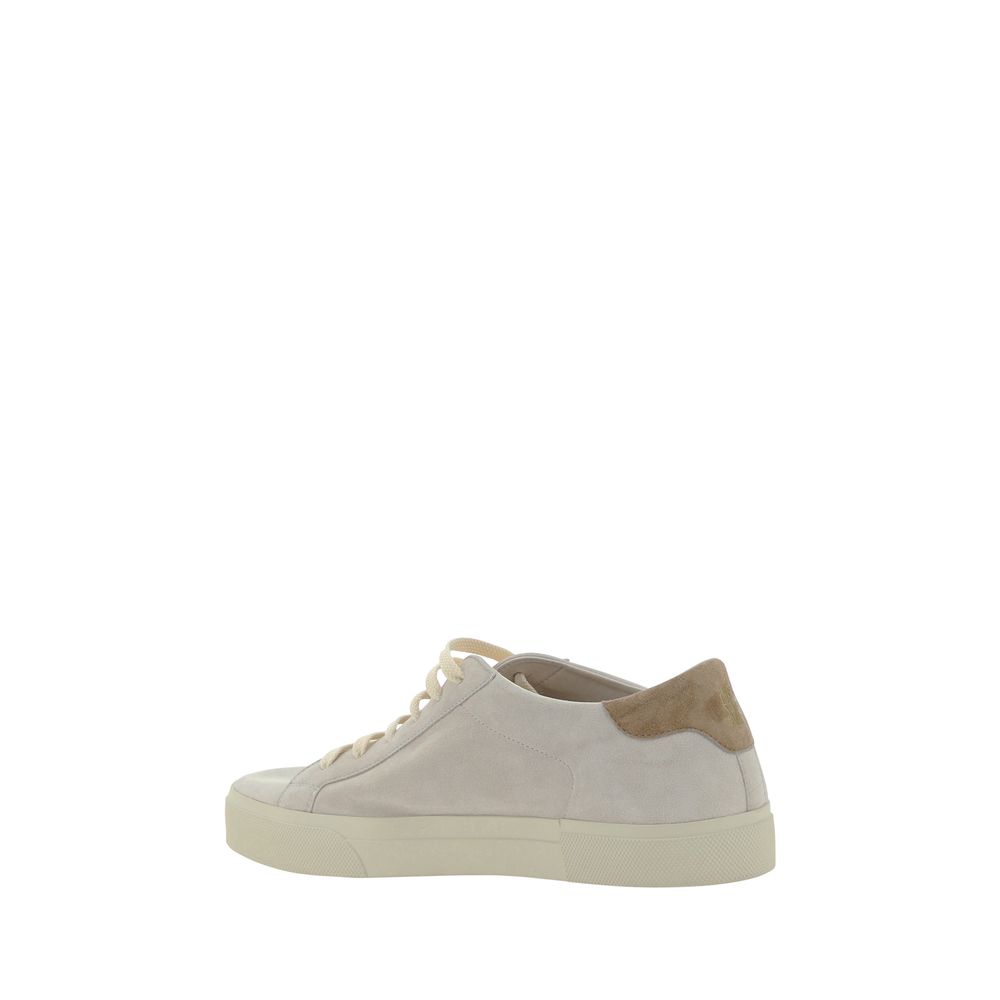 Brunello Cucinelli Cream White Leather Sneakers - Élégance Sélective