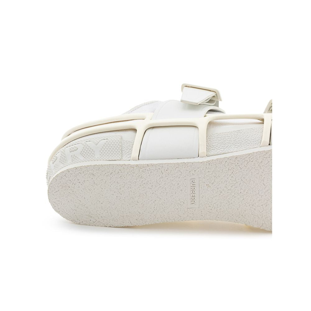 Burberry White Cotton Sneaker - Élégance Sélective