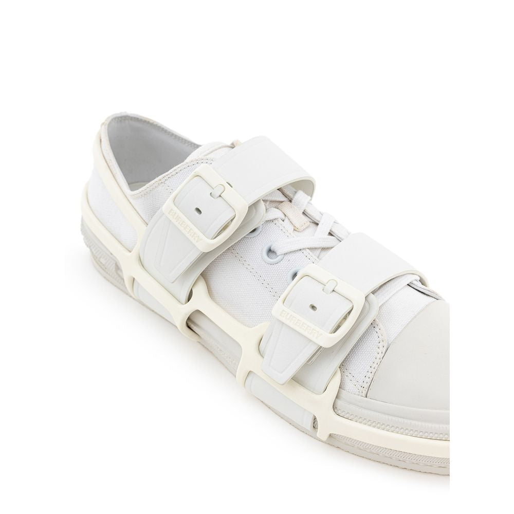 Burberry White Cotton Sneaker - Élégance Sélective