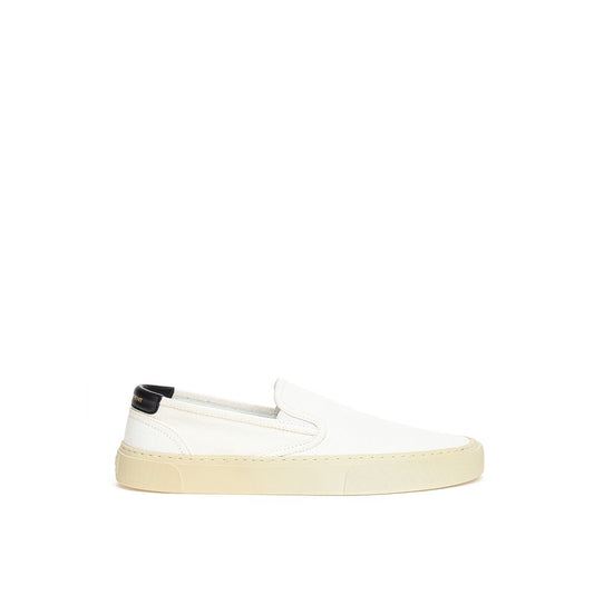 Saint Laurent White Cotton Sneaker - Élégance Sélective