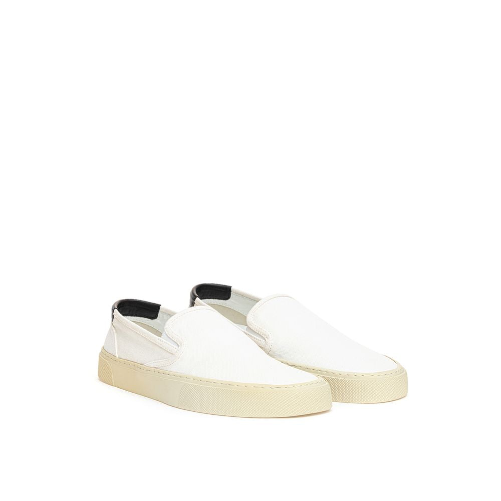 Saint Laurent White Cotton Sneaker - Élégance Sélective