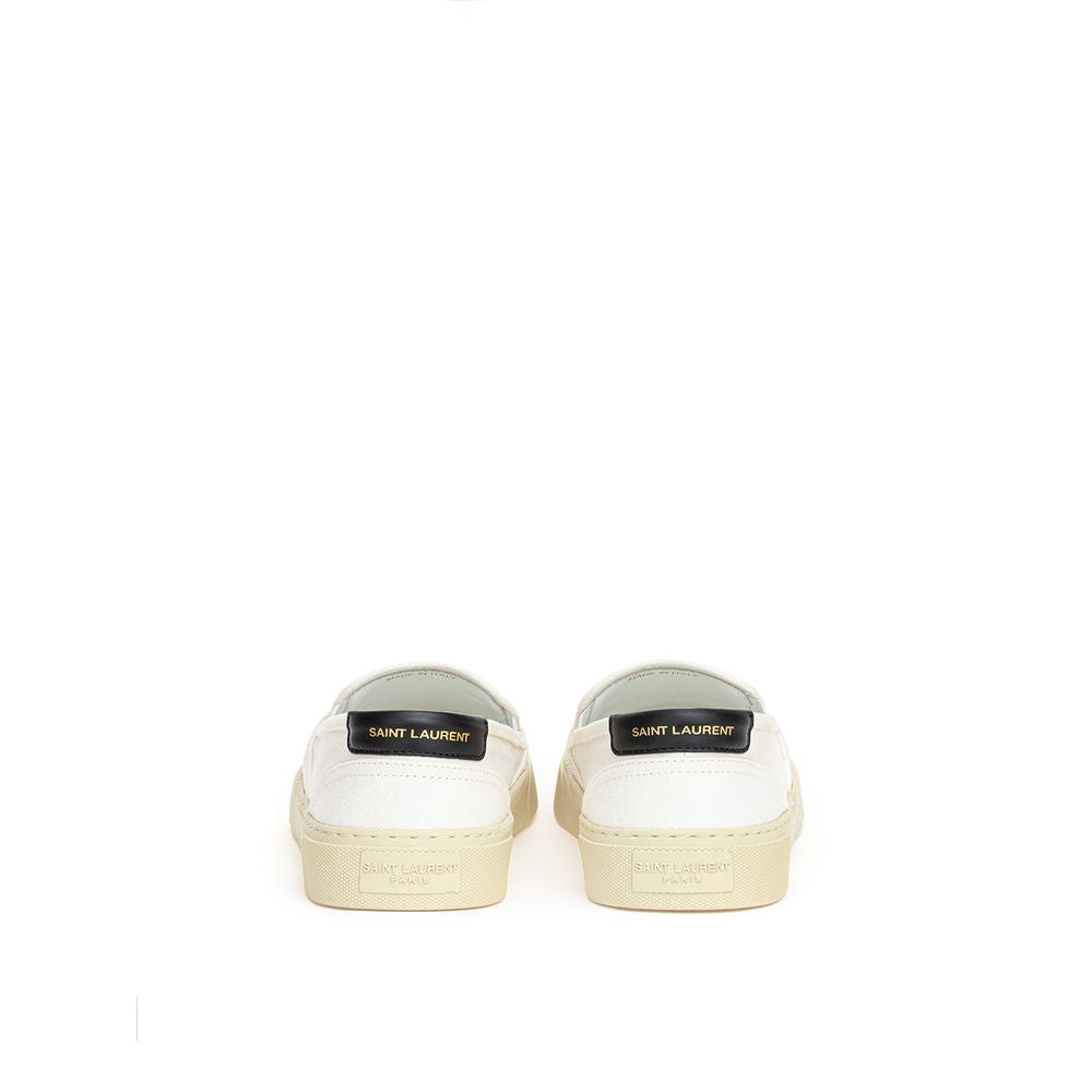 Saint Laurent White Cotton Sneaker - Élégance Sélective