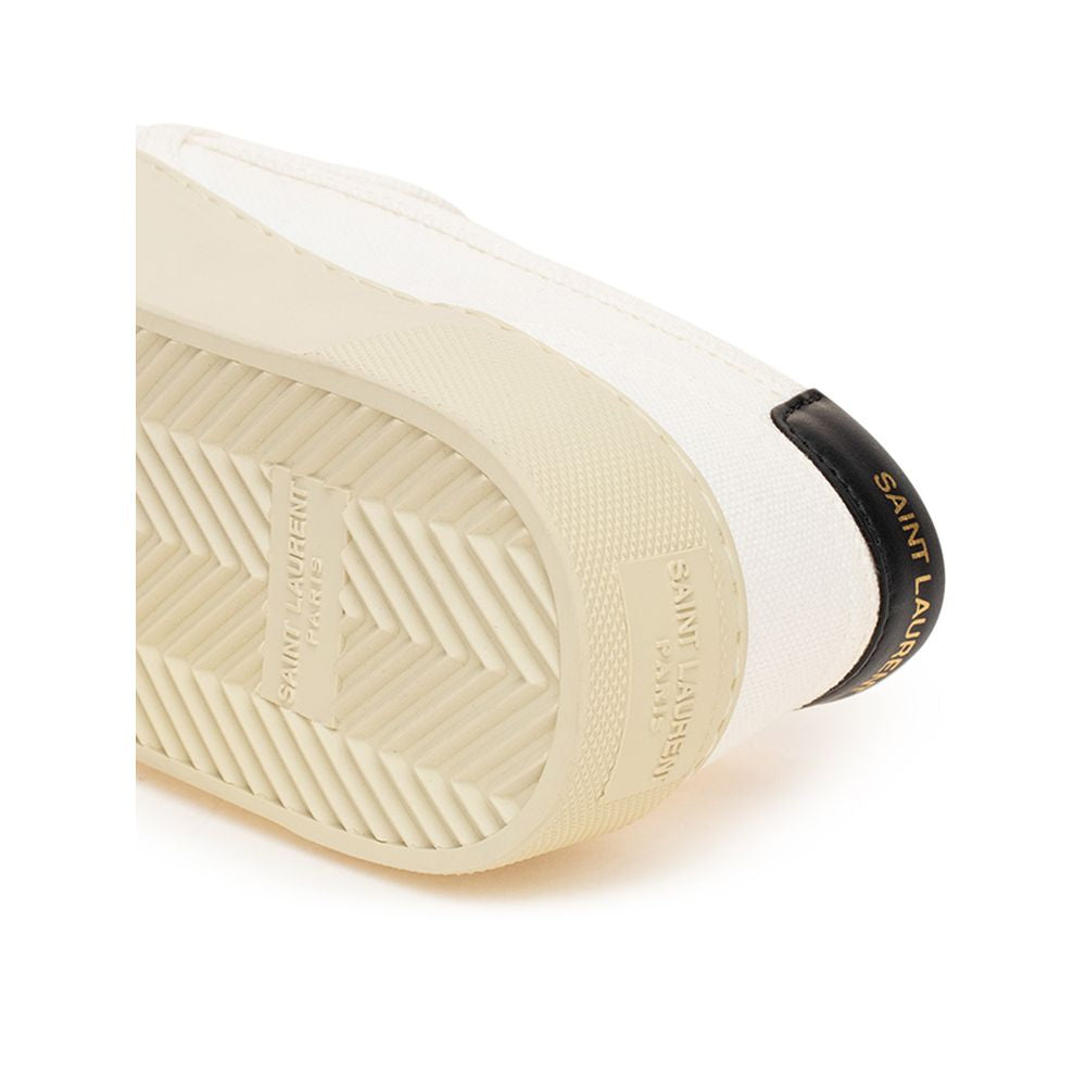Saint Laurent White Cotton Sneaker - Élégance Sélective