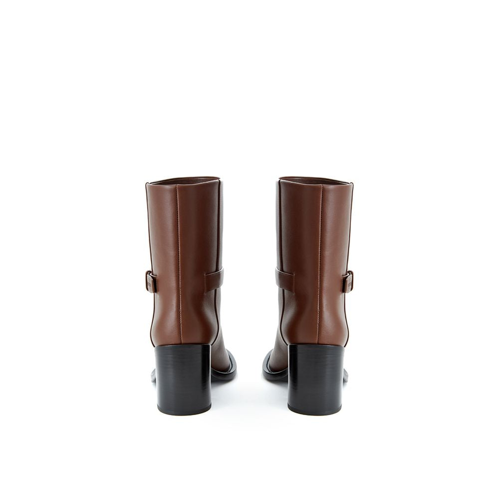 Burberry Brown Leather Boot - Élégance Sélective