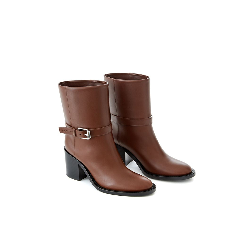 Burberry Brown Leather Boot - Élégance Sélective