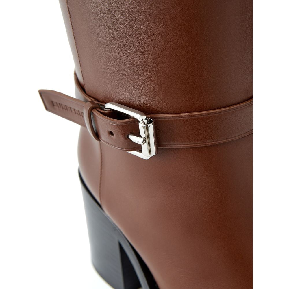 Burberry Brown Leather Boot - Élégance Sélective