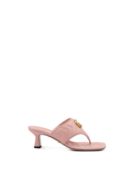 Gucci Mystic Pink Nappa Charlotte Leather Sandals - Élégance Sélective