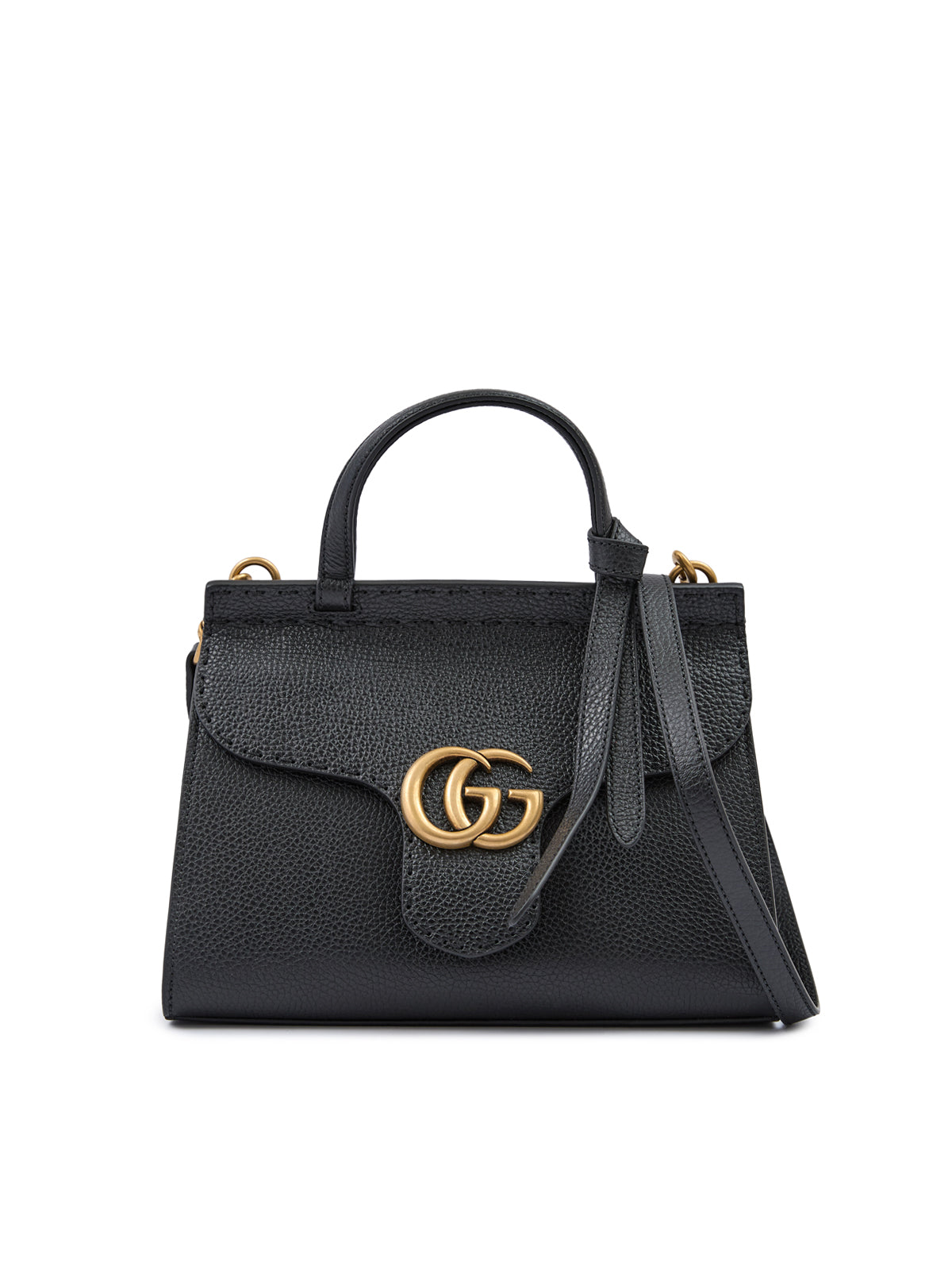 Gucci Black Leather GG Marmont Handbag - Élégance Sélective